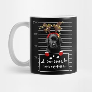 Black Labrador Puppy Dear Santa Let's Negotiate Christmas Mug